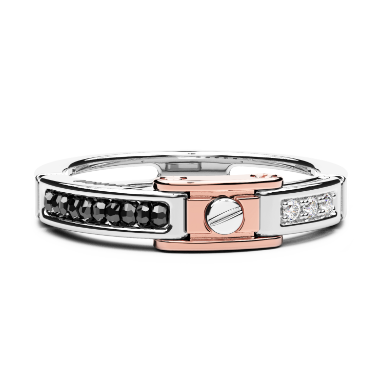 Zancan-Ring aus Weiß- und Roségold mit Diamanten.