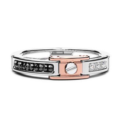 Zancan-Ring aus Weiß- und Roségold mit Diamanten.