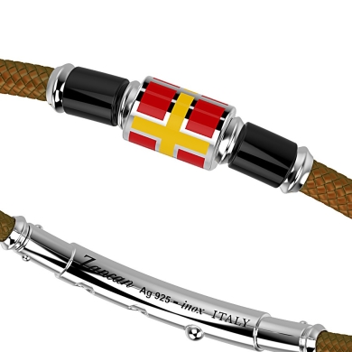 Zancan kevlar bracelet with lacquered silver nautical flag.