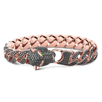 Bracciale pantera Zancan in oro 18kt e diamanti neri.