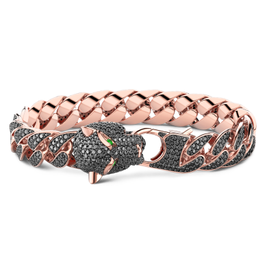 Bracciale pantera Zancan in oro 18kt e diamanti neri.