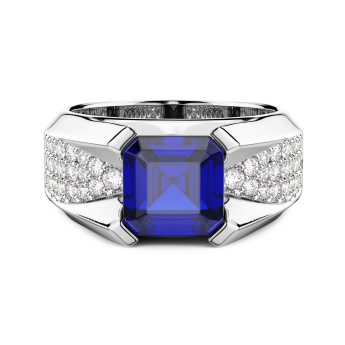 Anello Zancan in oro 18kt con zaffiro blu.