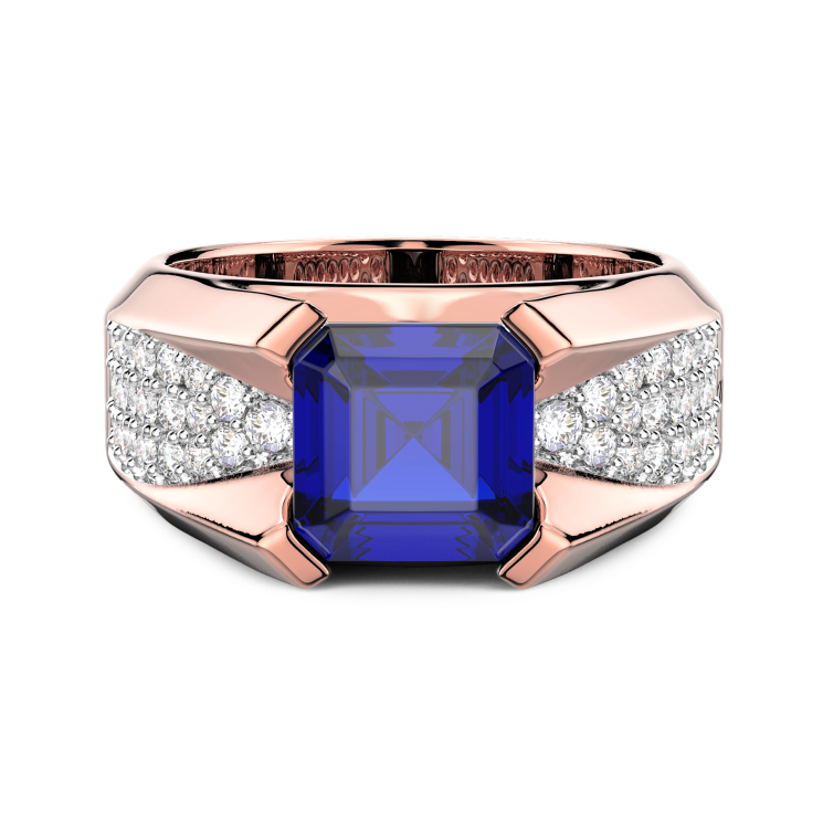 Anello Zancan in oro 18kt con zaffiro blu.