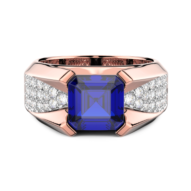 Anello Zancan in oro 18kt con zaffiro blu.