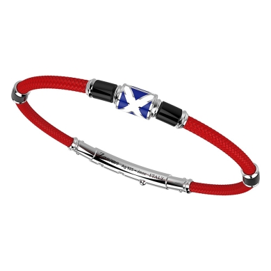 Zancan kevlar bracelet with lacquered silver nautical flag.