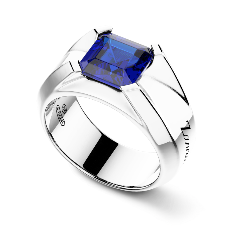 Anello Zancan in oro 18kt con zaffiro blu.