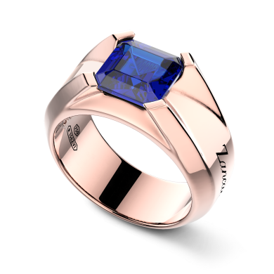 Anello Zancan in oro 18kt con zaffiro blu.