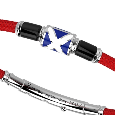 Zancan kevlar bracelet with lacquered silver nautical flag.