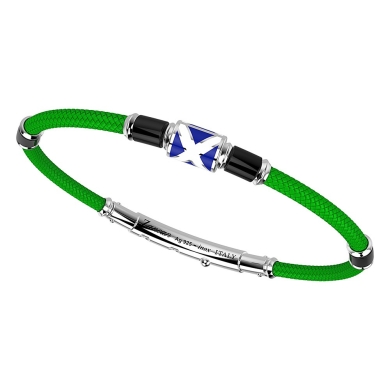Bracciale Zancan in kevlar con bandiera nautica in argento smaltata.