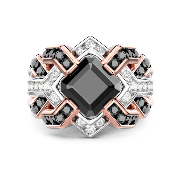 Anello Zancan in oro 18kt con diamante nero.