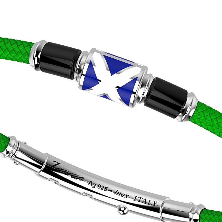 Zancan kevlar bracelet with lacquered silver nautical flag.