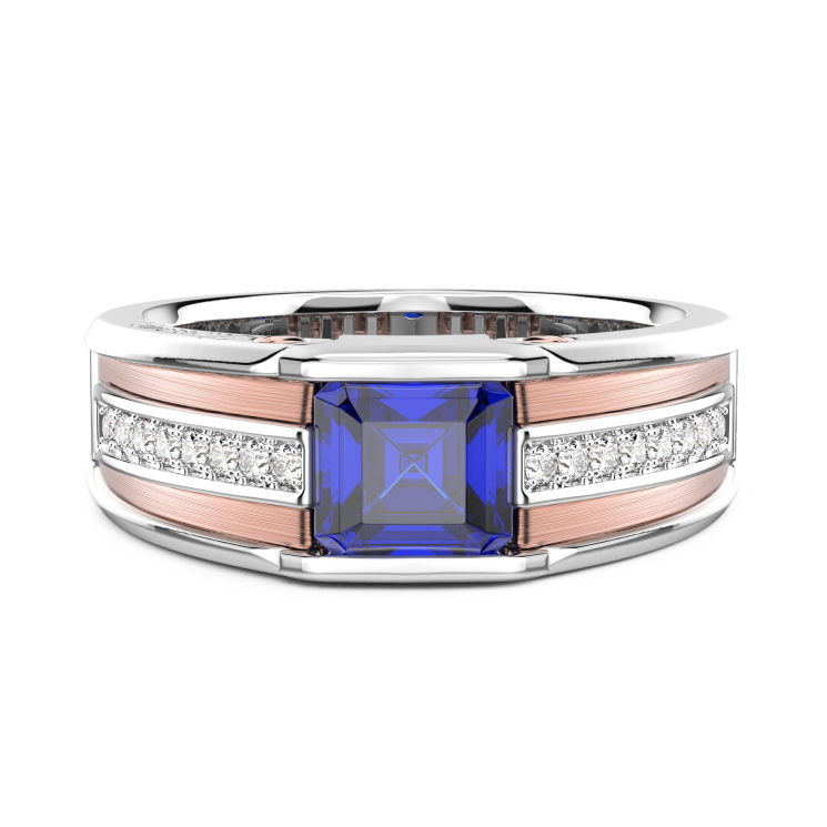 Anello Zancan in oro 18kt con zaffiro blu.