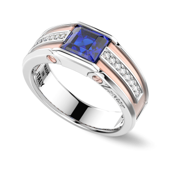 Anello Zancan in oro 18kt con zaffiro blu. 2