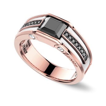 Anello Zancan in oro 18kt con diamante nero. 2