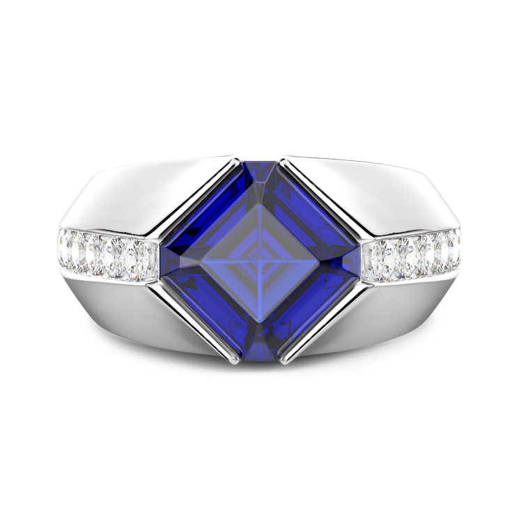 Anello Zancan in oro 18kt con zaffiro blu.