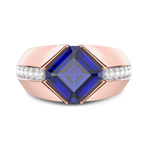 Anello Zancan in oro 18kt con zaffiro blu.