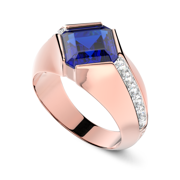 Anello Zancan in oro 18kt con zaffiro blu.