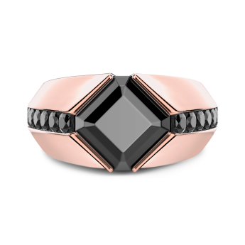 Anello Zancan in oro 18kt con diamante nero.