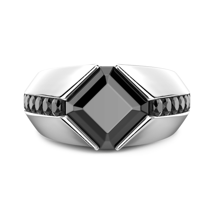 Anello Zancan in oro 18kt con diamante nero.