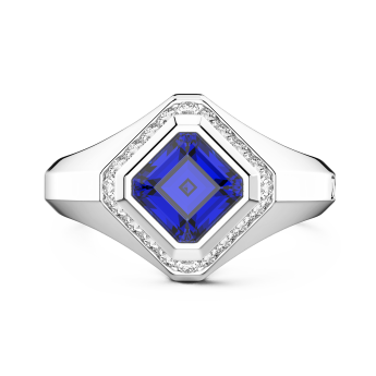 Anello Zancan in oro 18kt con zaffiro blu.