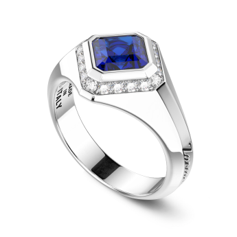 Anello Zancan in oro 18kt con zaffiro blu. 2