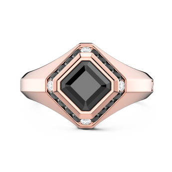 Anello Zancan in oro 18kt con diamante nero.