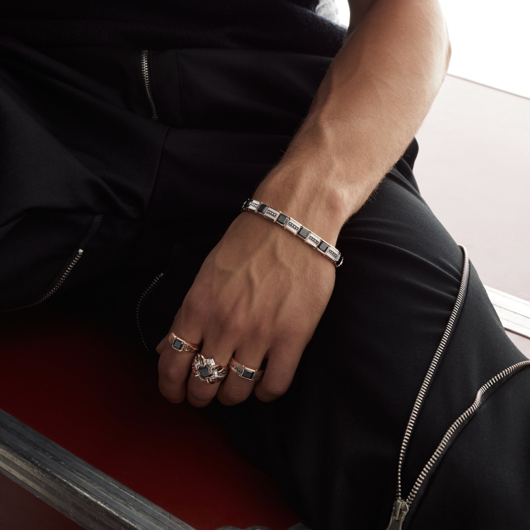 Bracciale Zancan in oro 18kt con diamanti neri.