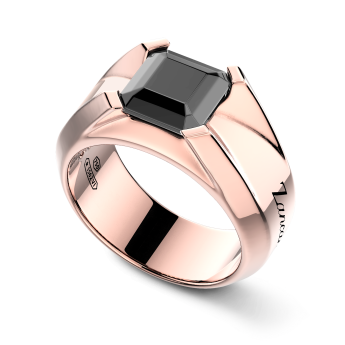 Anello Zancan in oro 18kt con diamante nero. 2