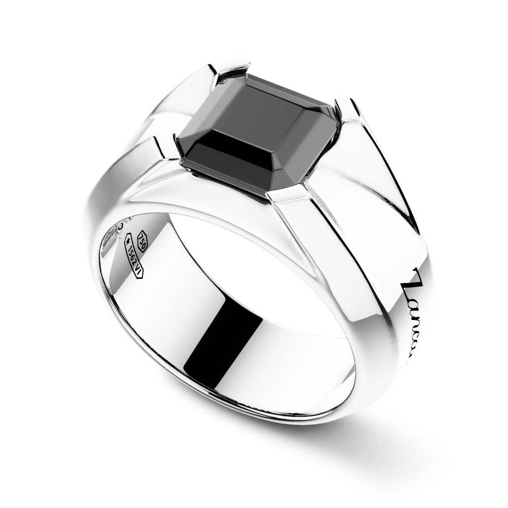 Anello Zancan in oro 18kt con diamante nero.