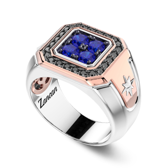 Anello Zancan in oro 18kt con zaffiri. 2