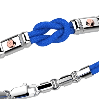 Zancan kevlar bracelet with nautical knot and rose gold screws. 2