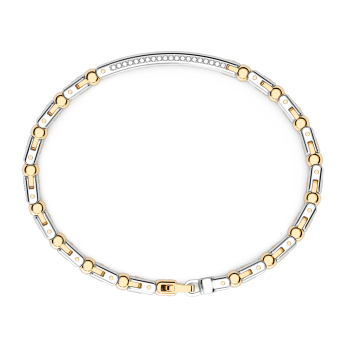 Bracciale Zancan in oro 18kt e targa con diamanti. 2