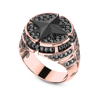 Anello Zancan in oro 18Kt e diamanti neri 2