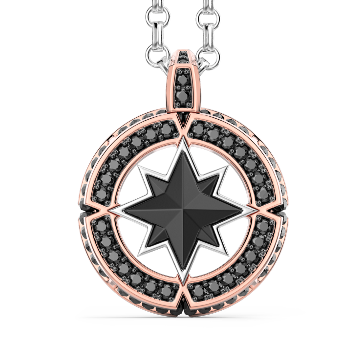 Collana a rosa dei venti Zancan in oro e diamanti.