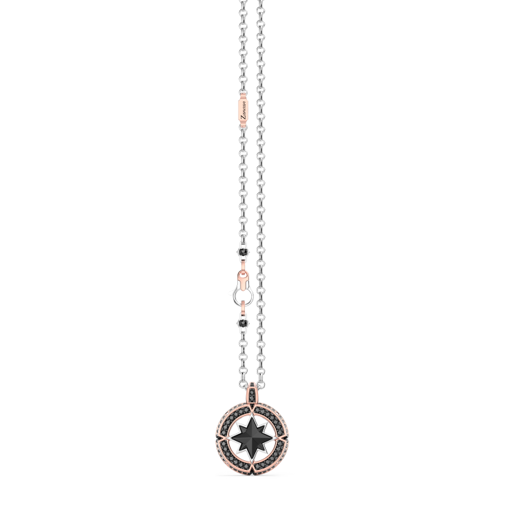 Collana a rosa dei venti Zancan in oro e diamanti.