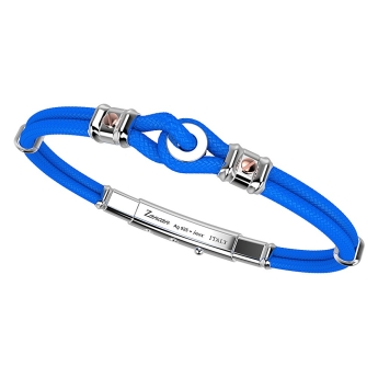 Zancan kevlar bracelet with nautical knot and rose gold screws. 2