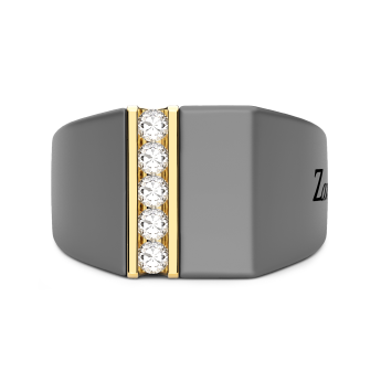 Anello Zancan in titanio, oro 18kt e diamanti.