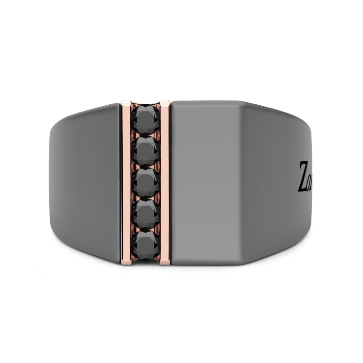Anillo Zancan en titanio, oro 18kt y diamantes naturales.