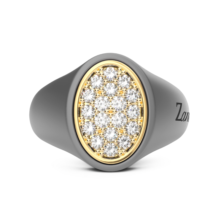 Anillo Zancan en titanio, oro 18kt y diamantes naturales.