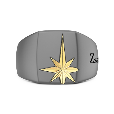 Anello Chevalier Uomo Zancan in Titanio e Oro 18kt