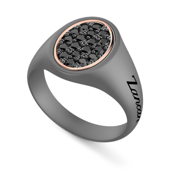 Anello Zancan in titanio, oro 18kt e diamanti. 2