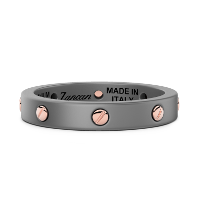 Bague Zancan en Titane avec Vis en Or 18kt - Élégance Moderne