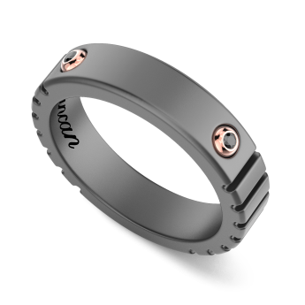Anello Zancan in titanio, oro 18kt e diamanti neri – Design moderno ed esclusivo 2