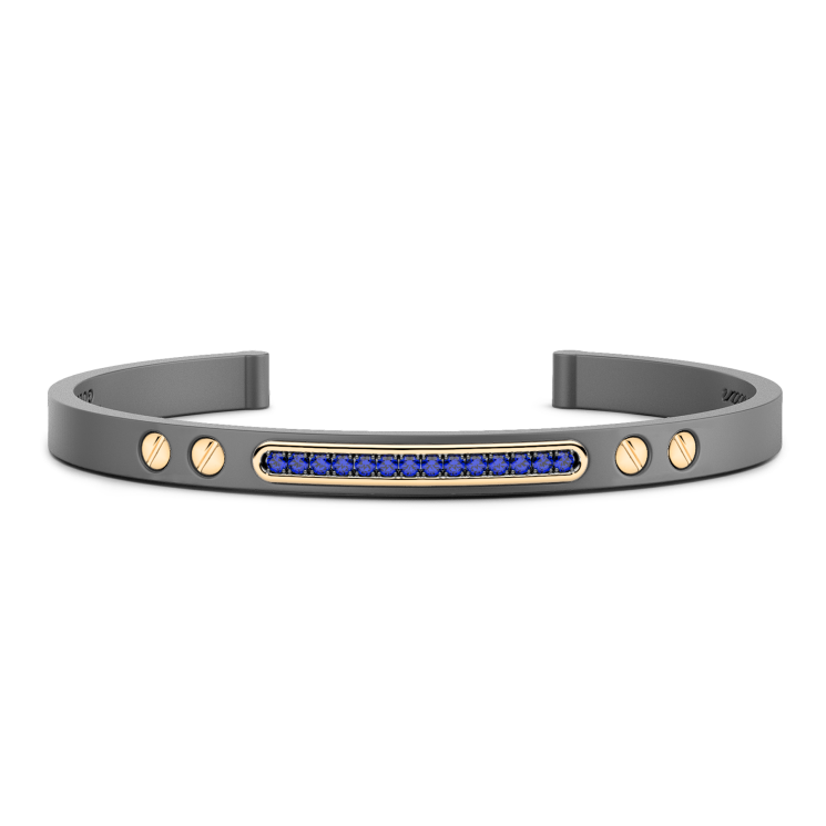Bracciale Zancan in Titanio, Oro 18kt e Pietre Preziose | Lusso Made in Italy