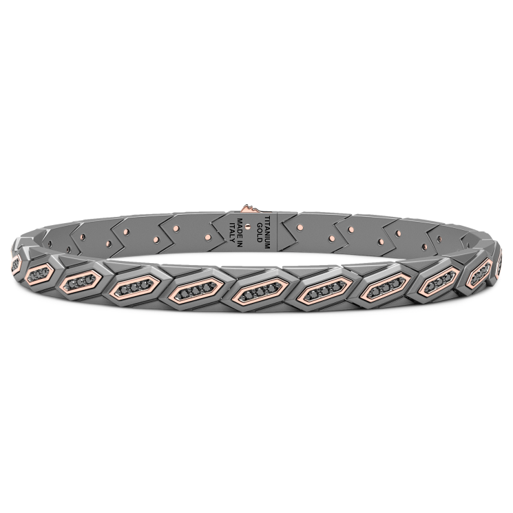 Bracciale Zancan in Titanio, Oro 18kt e Diamanti | Lusso Made in Italy
