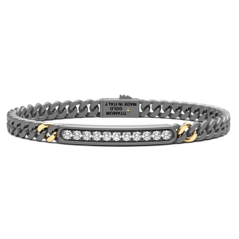 Bracciale Zancan in Titanio, Oro 18kt e Diamanti