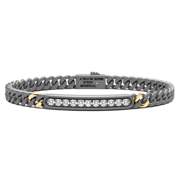 Bracciale Zancan in Titanio, Oro 18kt e Diamanti