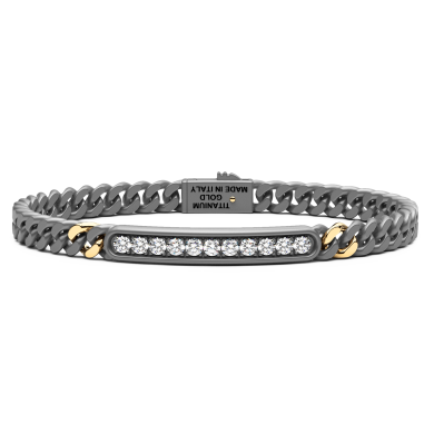 Bracciale Zancan in Titanio, Oro 18kt e Diamanti