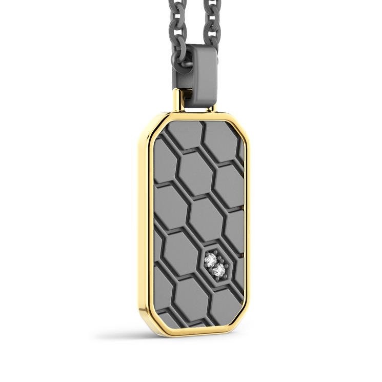 Collana Zancan in Titanio, Oro 18kt e Diamanti | Lusso Made in Italy