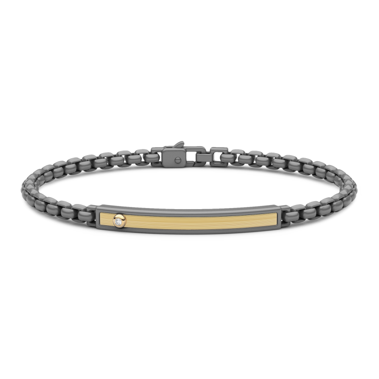 Bracciale Zancan in Titanio e Oro 18kt con Diamante.